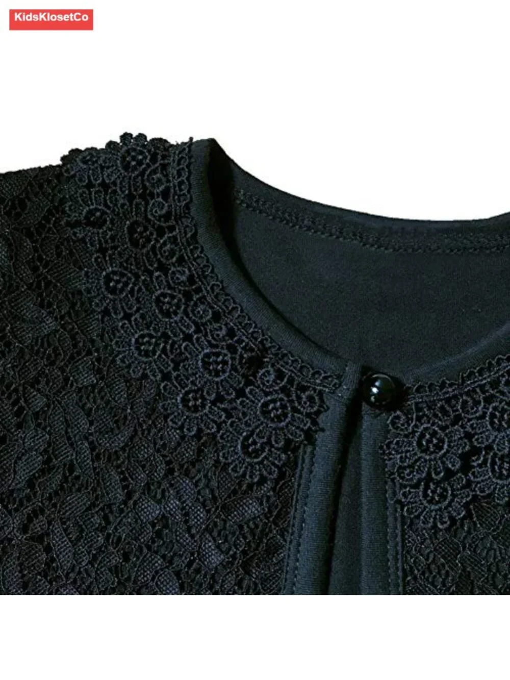Lace Bolero Cardigan Shrug for Girls, Long Sleeve, Sparkle Button, Cotton Blend